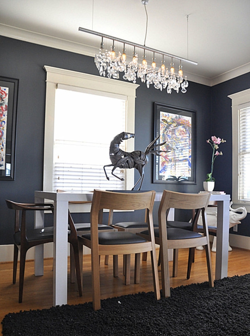 室内设计理念在工匠风格餐厅地毯黑色