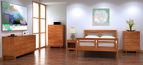 Ideas de diseño de interiores en muebles de madera de dormitorio de estilo artesano