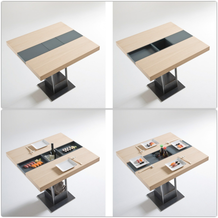 Ιταλός σχεδιαστής επίπλων Alessandro Isola kaiseki τραπέζι Σχεδιασμός έπιπλα τραπεζαρίας σούσι