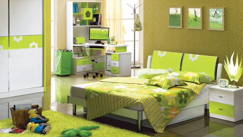 Jugendzimmer Ideen Jugendzimmermöbel green Children's bedding