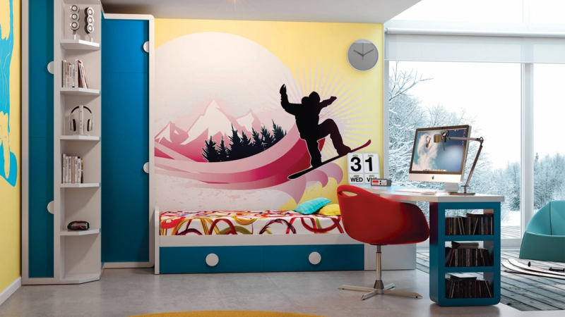 Jeugdkamer ideeën jeugdkamer meubels creatieve muur ontwerp jongens