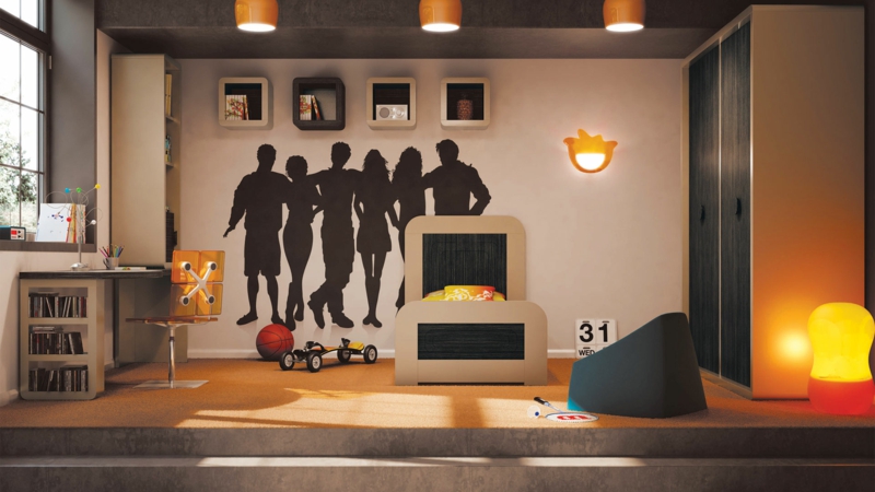 Jeugd kamer ideeën jeugd kamer meubilair creatieve muur ontwerp muurtattoo