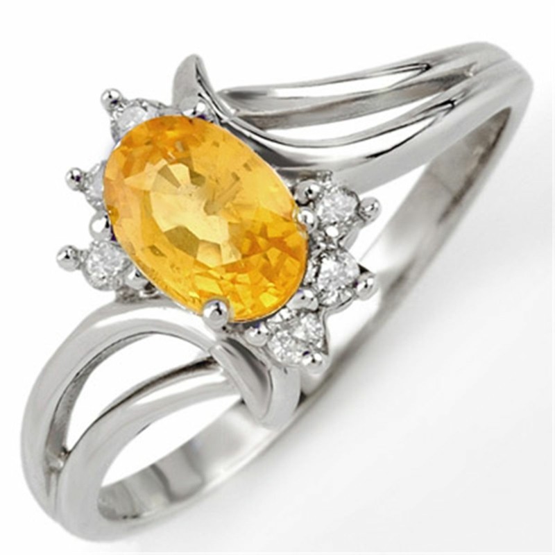 Virgo Zodiac drahokamy žlutý safírový prsten