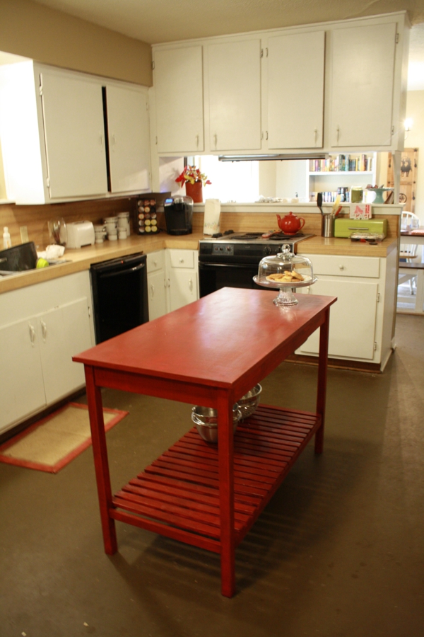 Kuchyňský ostrov navržený dřevěný stůl jednoduchý DIY