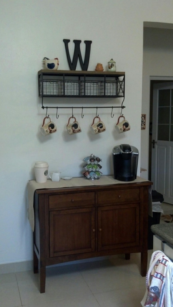 Coffee bar in your kitchen design kitchen rail mugs