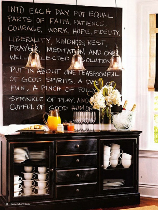 Coffee bar kitchen design chalkboard menu
