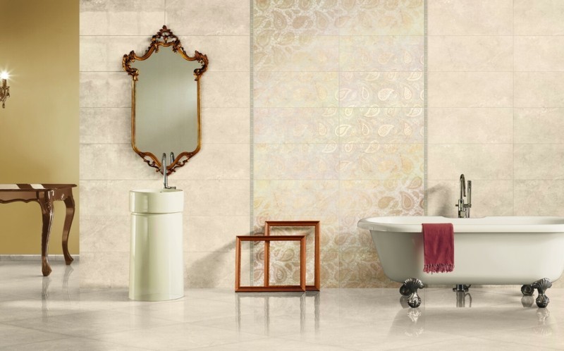 陶瓷与佩斯利图案装饰想法浴室瓷砖现代浴室瓷砖