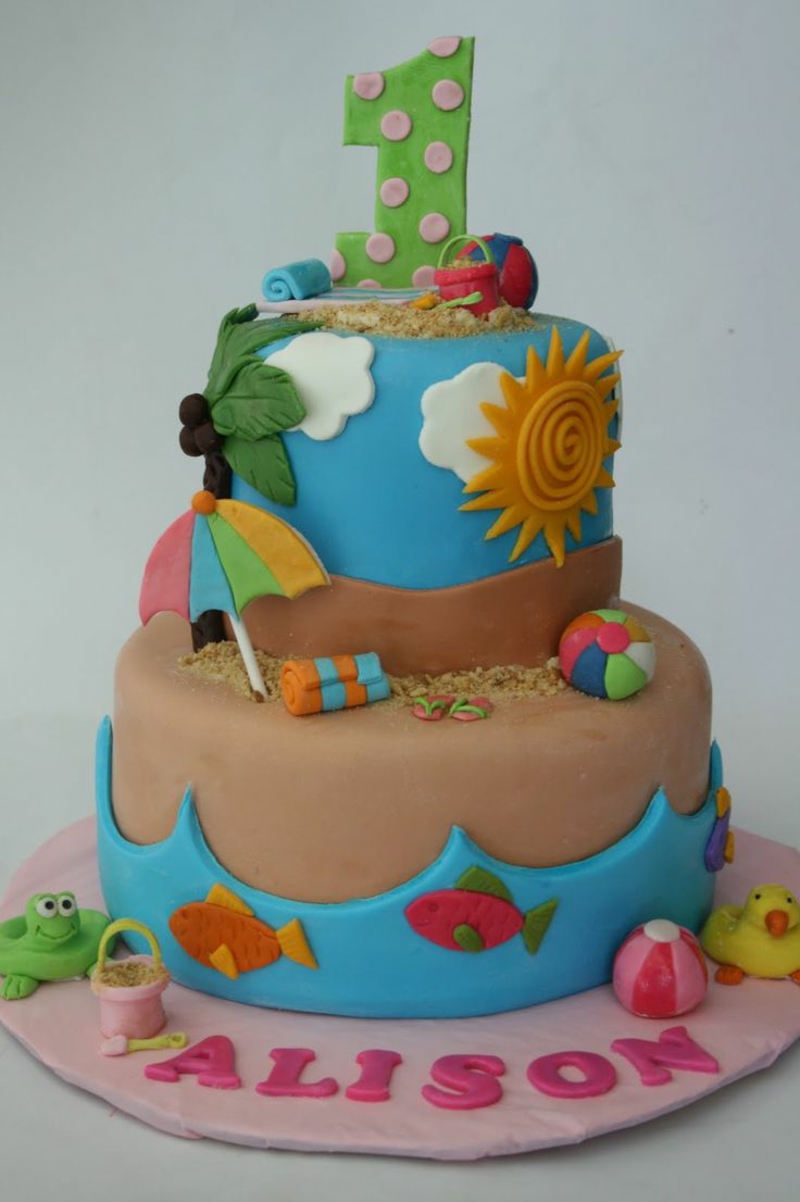 Imágenes de pastel de cumpleaños de niños para First Birthday Alison