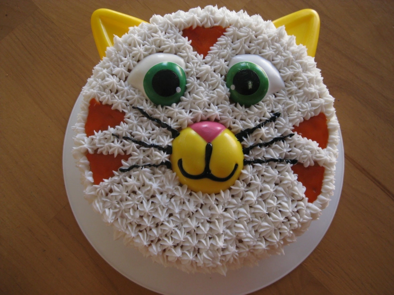 Vaikų gimtadienio tortas, kad tortas dekoravimas katė