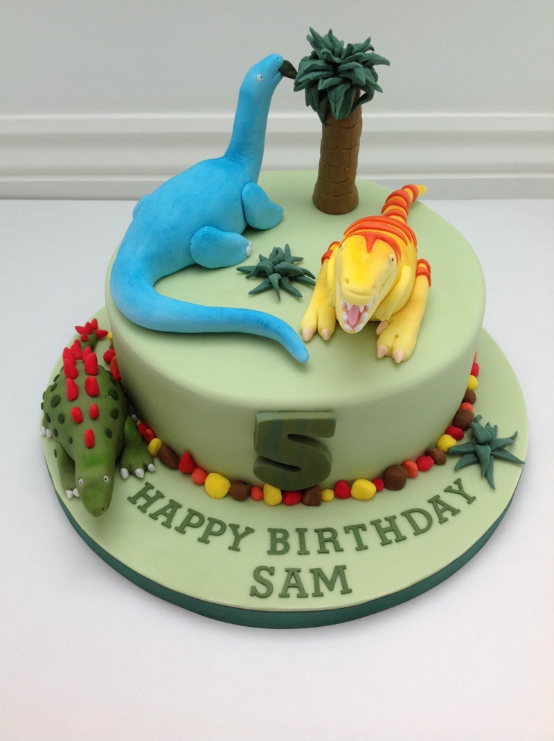 Vaikų tortas dekoravimas gimtadienio pyragas nuotraukas dinozaurai