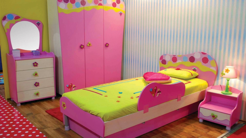 苗圃女孩苗圃时尚女孩室粉红色的孩子家具