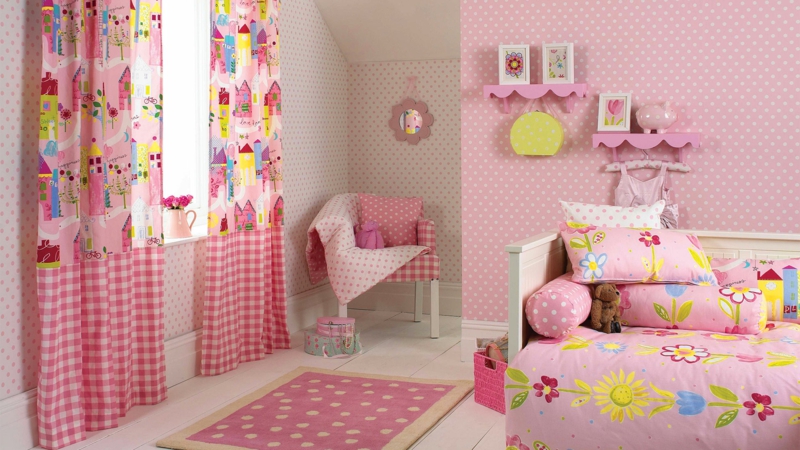 苗圃时尚女孩苗圃设计粉红女孩的房间