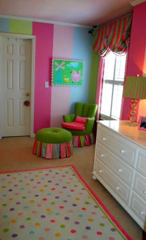 стена дизайн идея дизайн цветна живопис детска стая