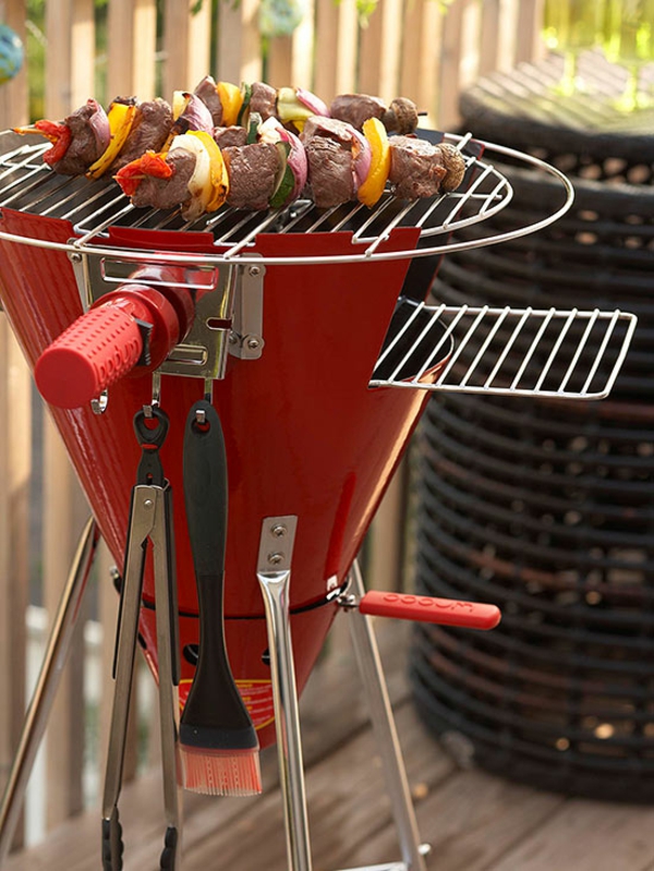 Small roof terrace frame charcoal grill