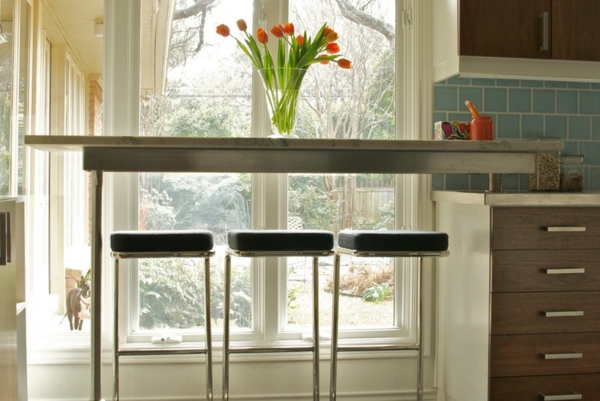 Små kjøkken ideer lav vinduskarmer bar counter bar bar