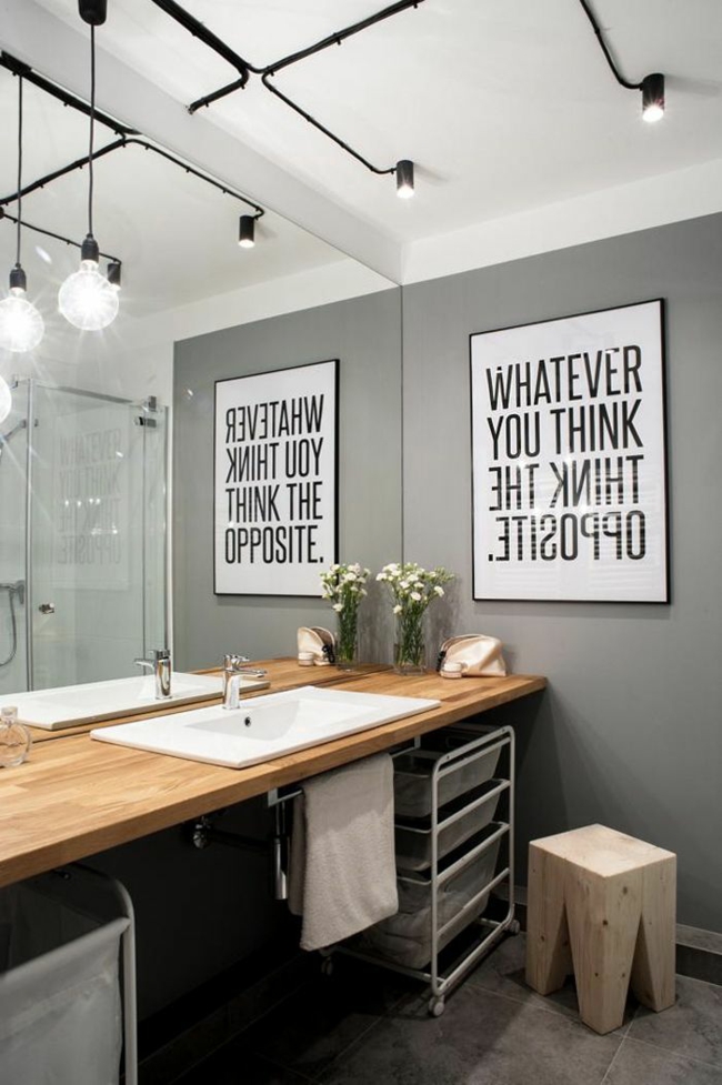חדר אמבטיה קטן בצורת קישוט קיר יצירתי רעיונות