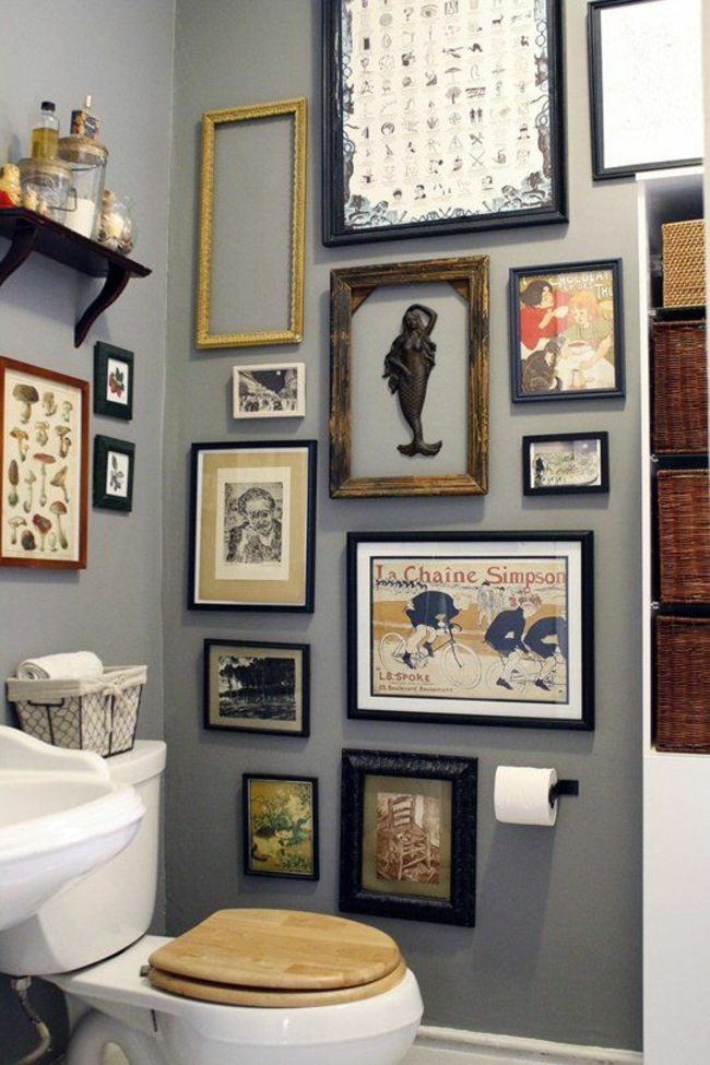 עיצוב חדר אמבטיה קטן קיר יצירתי קישוט תמונות ומסגרות תמונה