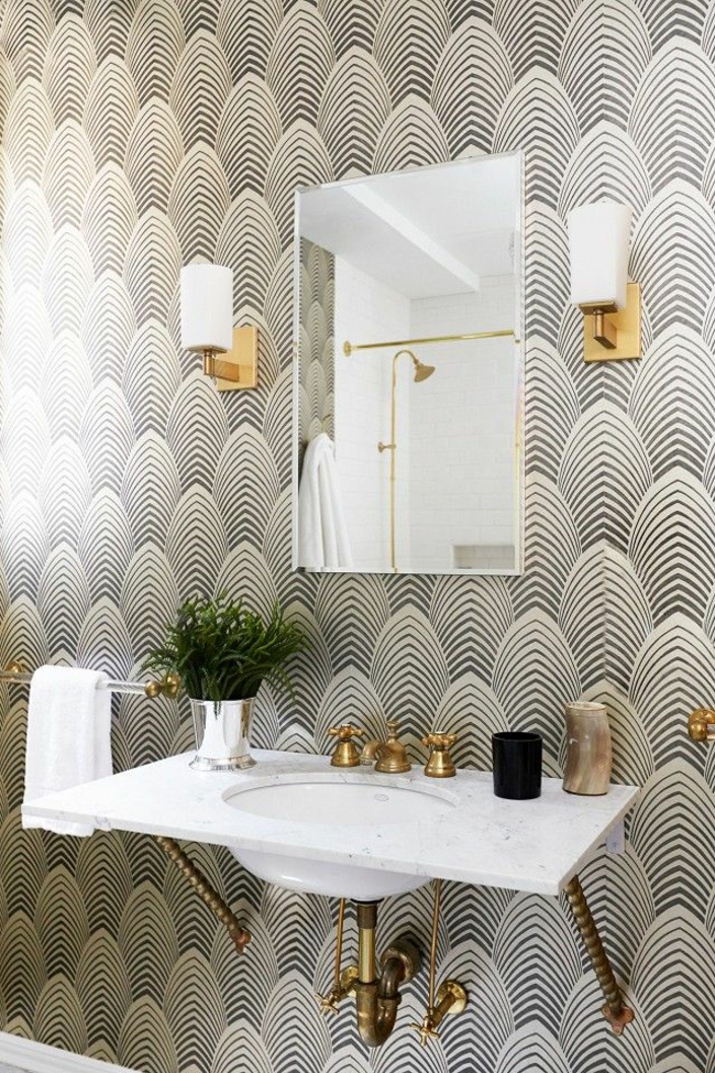 חדר אמבטיה קטן מסגרת קישוט קיר יצירתי עם רקעים