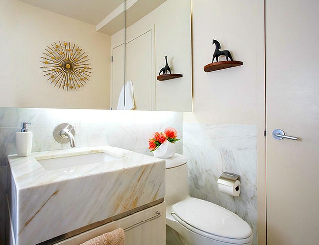 חדר אמבטיה קטן פיסול יצירתי קיר קישוט פסלים