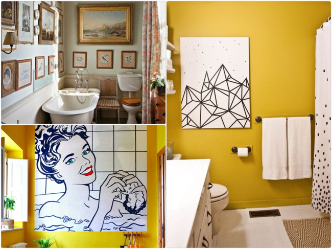 חדר אמבטיה קטן בצורת קיר יצירתי רעיונות עיצוב