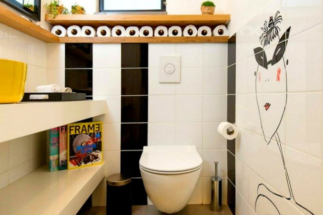 Kleine badkamermuren voor badkamerspuiten schilderen art