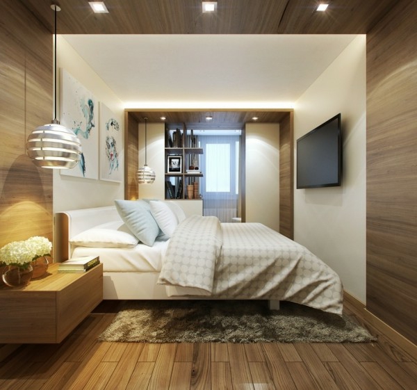 小卧室现代时尚木墙设计