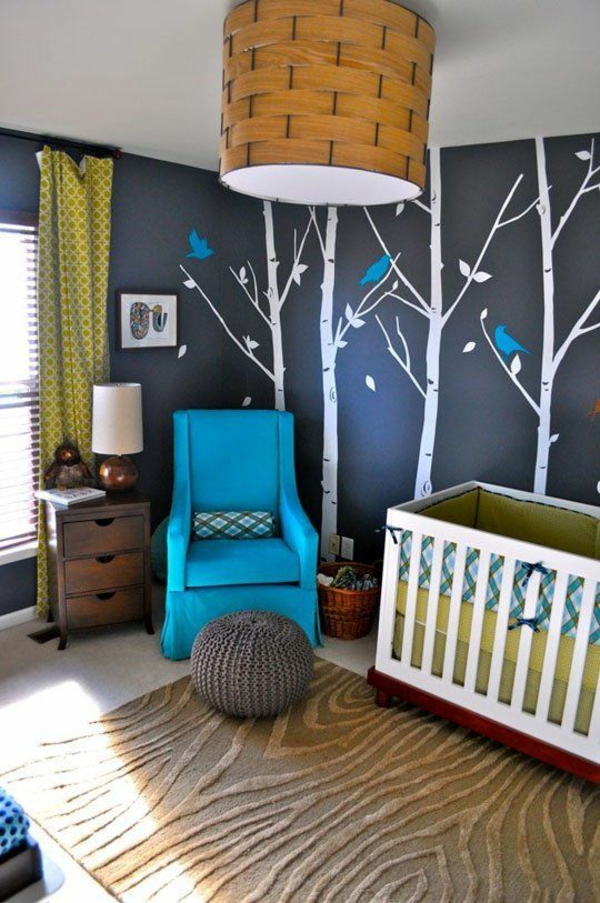 Kombinasjoner av veggfarger babyroom blå
