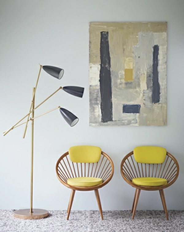 Kombinationer væg farver gulv lamper lænestole