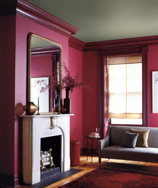 Combinaciones pared espejo chimenea colores de la pared sala de estar