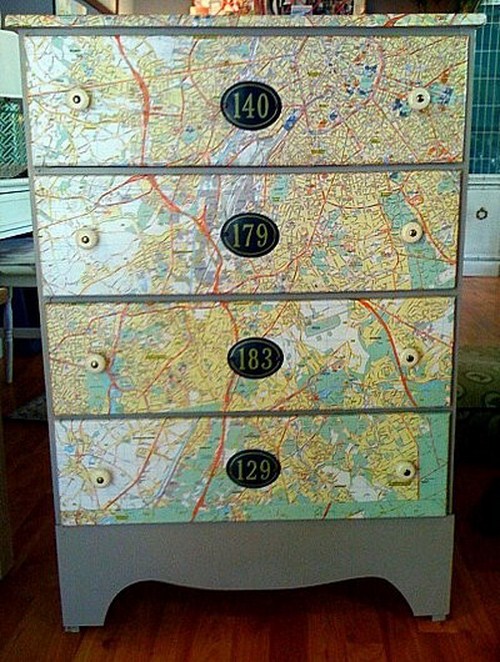 Dresser Map Decor City Map Idea