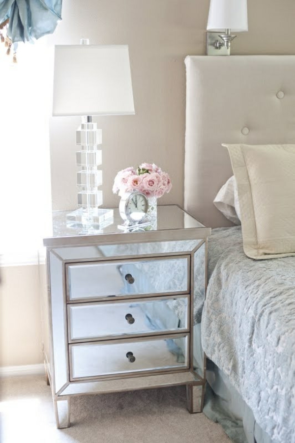 upholstered headboard mirror wardrobe bedroom bedside table