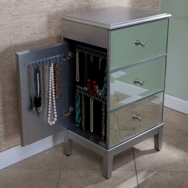 Dresser with mirror wardrobe jewelry stand