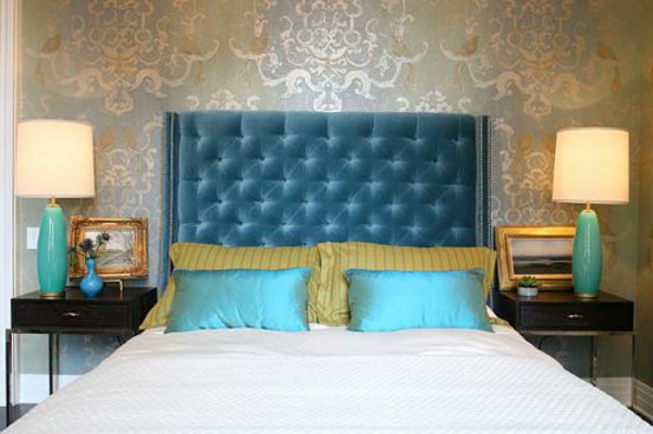 Capete, inclusiv paturi, inclusiv dormitorul turcoaz albastru închis