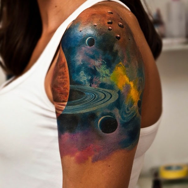 Tattoo Cosmos Alkuperäinen & amp; Motivoi olkavarsi