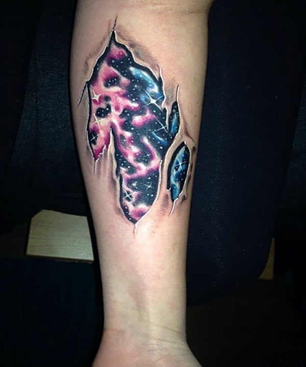 Kosmos tatovering billeder motiver underarm magisk