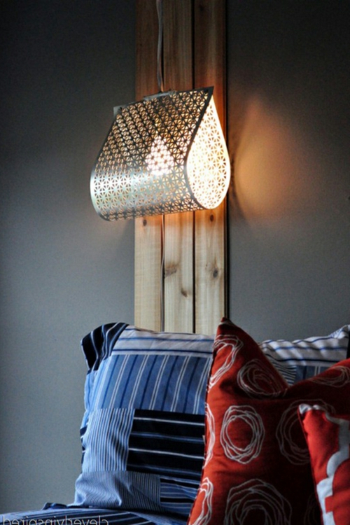 Creatieve lampen maken slaapkamerlamp met metalen plaat