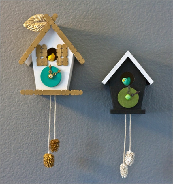 Hodiny kukučky Build Yourself Moderní Clockwork Dřevěný dům pro ptáky