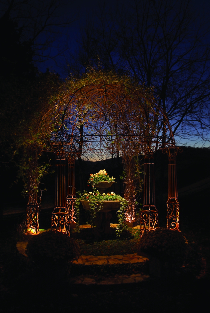 Iluminación LED jardín gazebo de verano