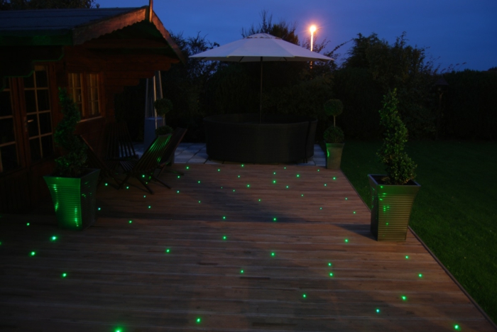 LED belysning haven grøn