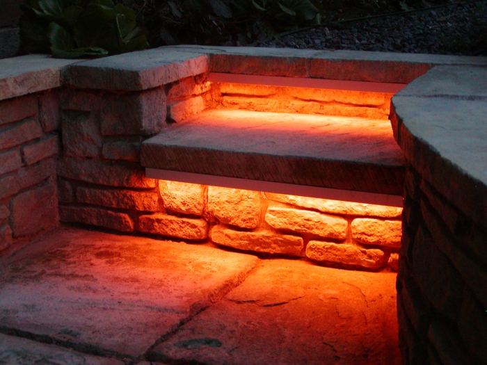 Hage belysning LED belysning hage steinbenk