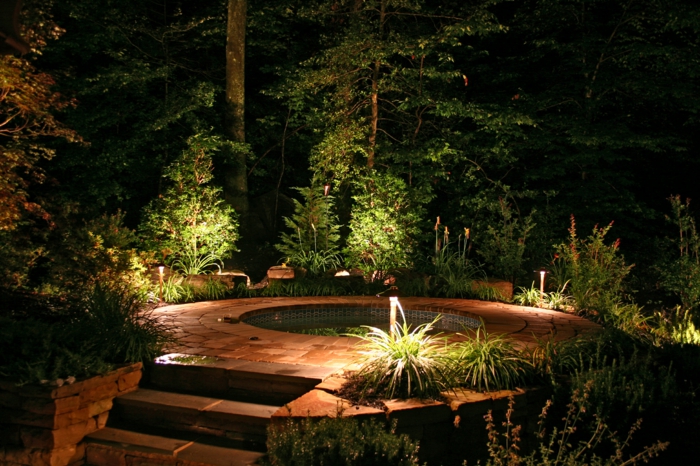LED-verlichting tuinpad whirpool