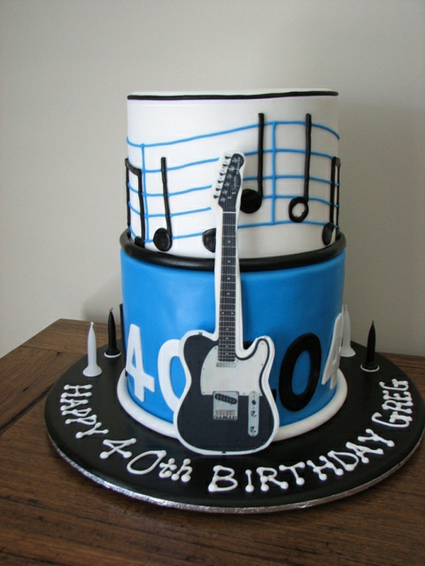 Deliciosos pasteles de música guitarra azul