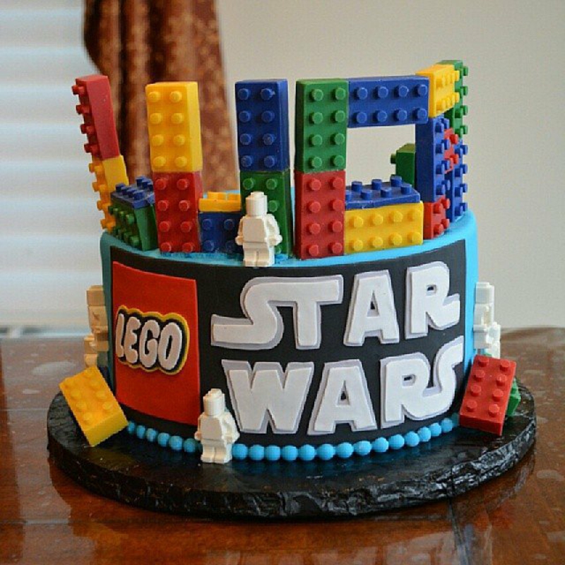 Lego Luke Kindertorte verjaardagstaart foto's taartdecoratie Star Wars