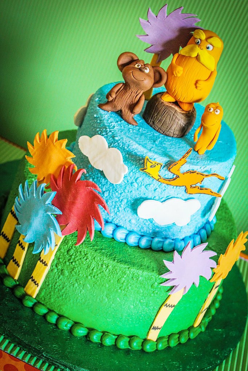 Lorax Kindertorte syntymäpäiväkakku kuvia kakku koristelu