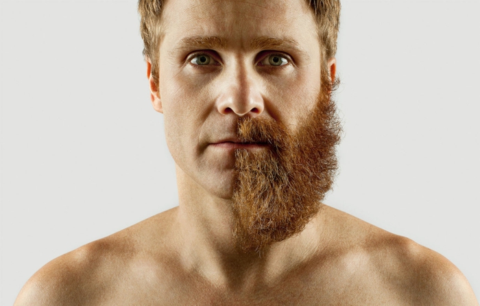 Hombres con barba con y sin