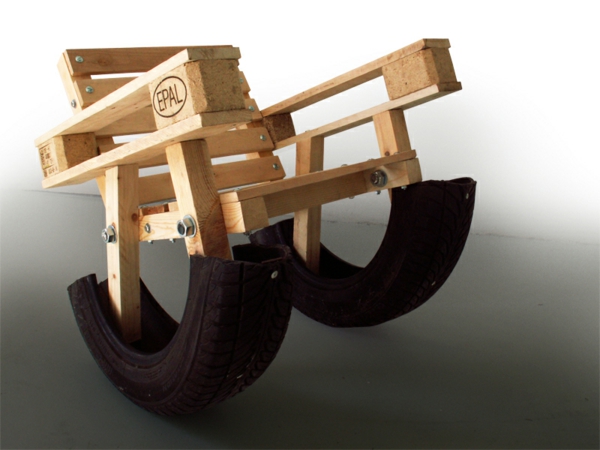 houten europallets fauteuil rugleuning schommelen