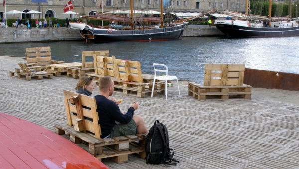 обществени градински пейзаж пристанище дървени палети