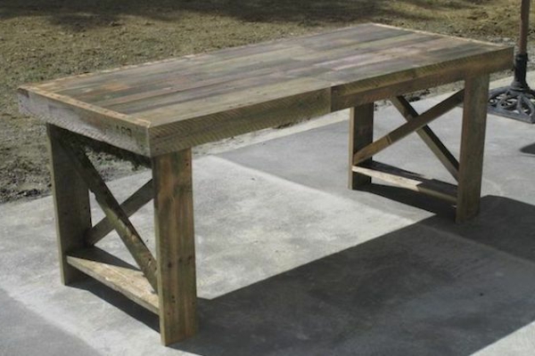 Furniture made of europallets make a dining table
