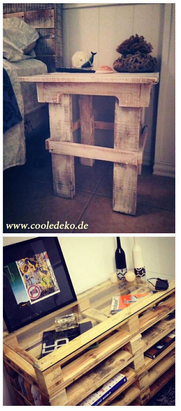 Møbler laget av europallets bærekraftige nattbord
