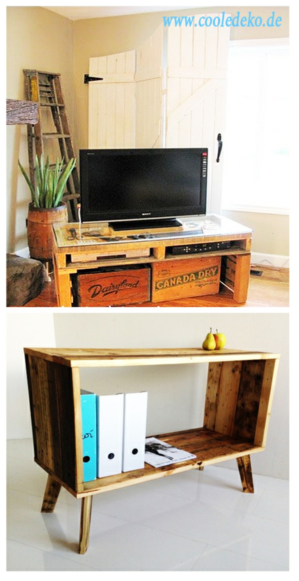 Furniture made of europallets table tv stand